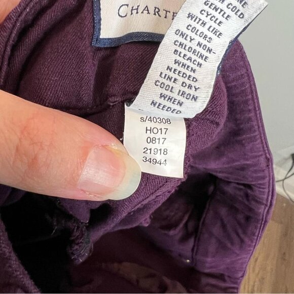 Charter Club Womens Size 6 Purple Plum Cropped Pant Stretch Mid Rise Office Wear - Picture 7 of 10